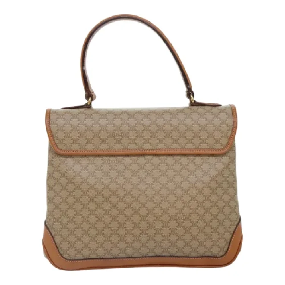 Celine Vintage Pre-owned Leather handbags Beige Dames