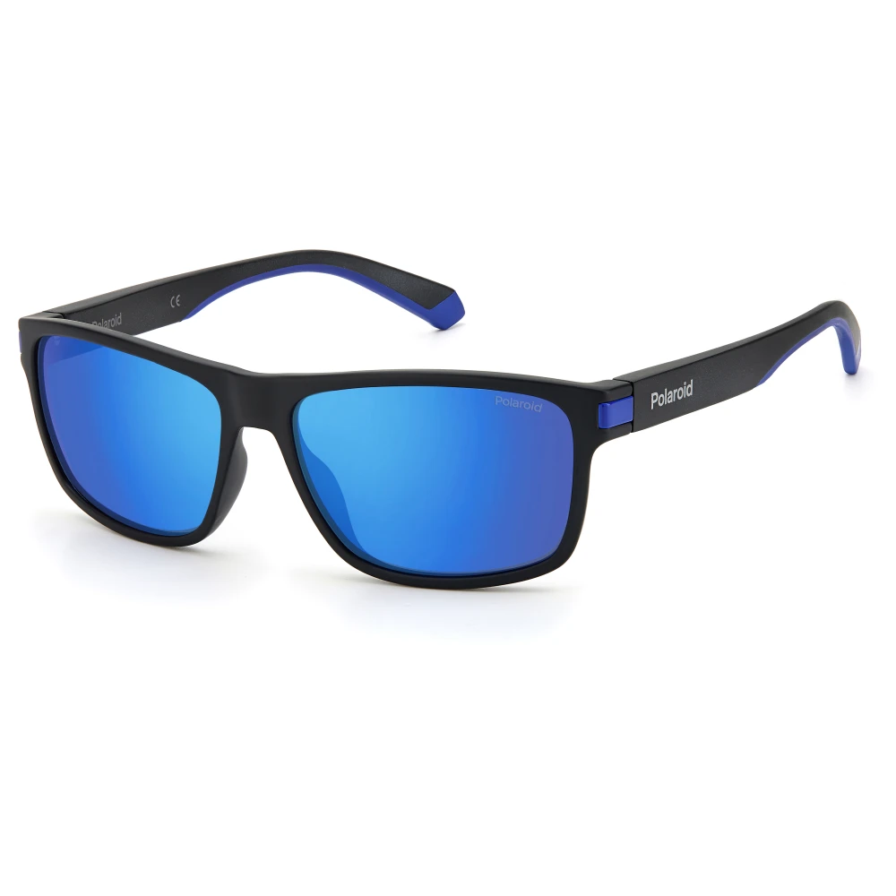 Polaroid Men's Black Rectangular Sunglasses - Sunglasses - 58 Mm - Accessories