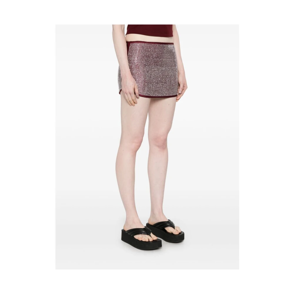 Oseree Wijnrode elastische taille rok Red Dames