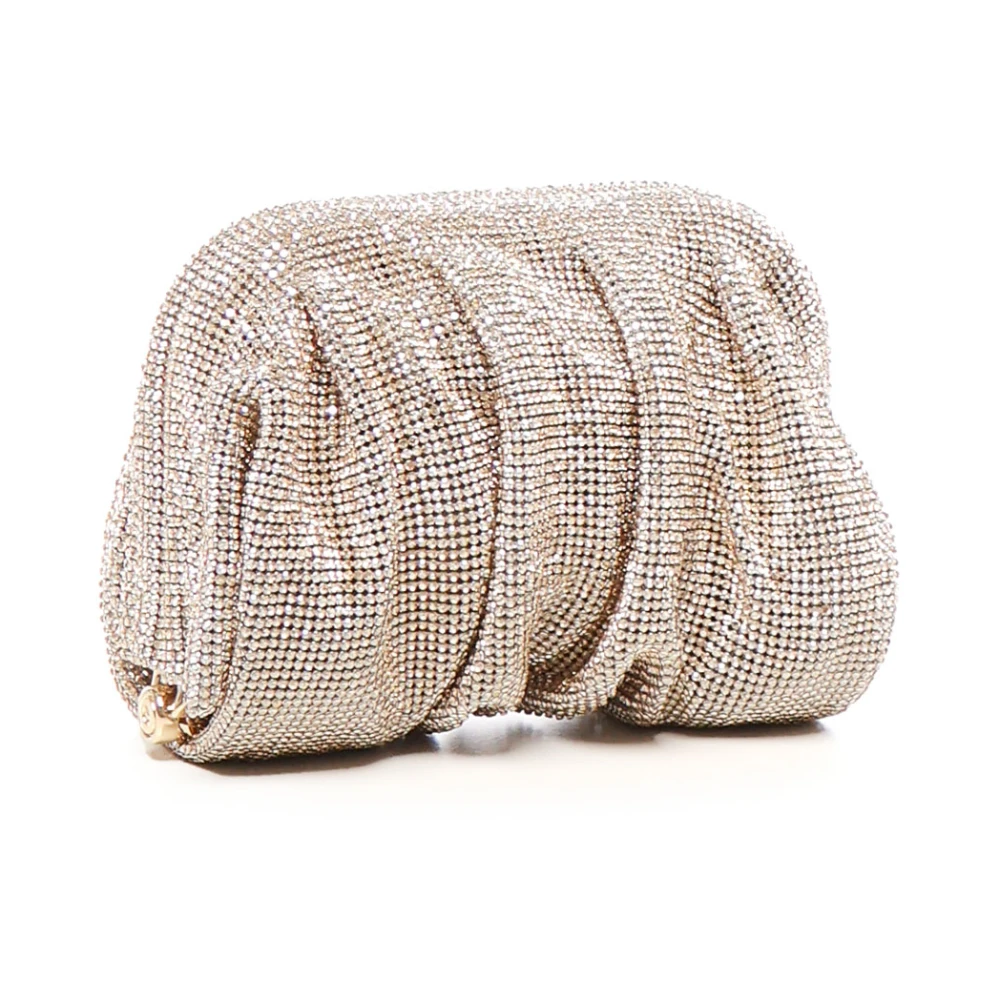 Benedetta Bruzziches Gouden Mesh Clutch met Kristaldecoraties Yellow Dames