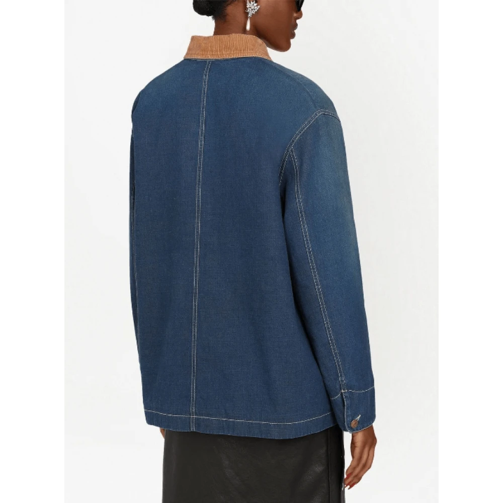 Gucci Denim longline jas Blue Dames