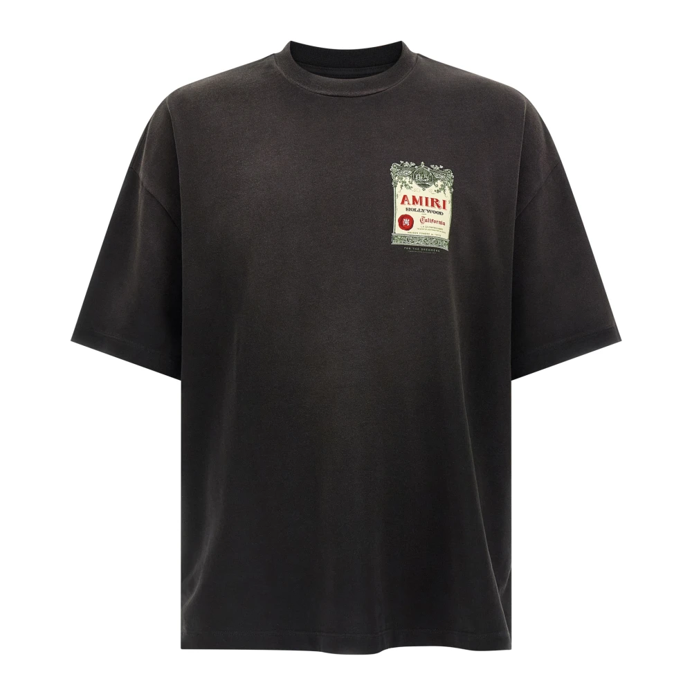 Amiri Men's Black T-Shirts, S, Chateau Stamp Oversized Tee