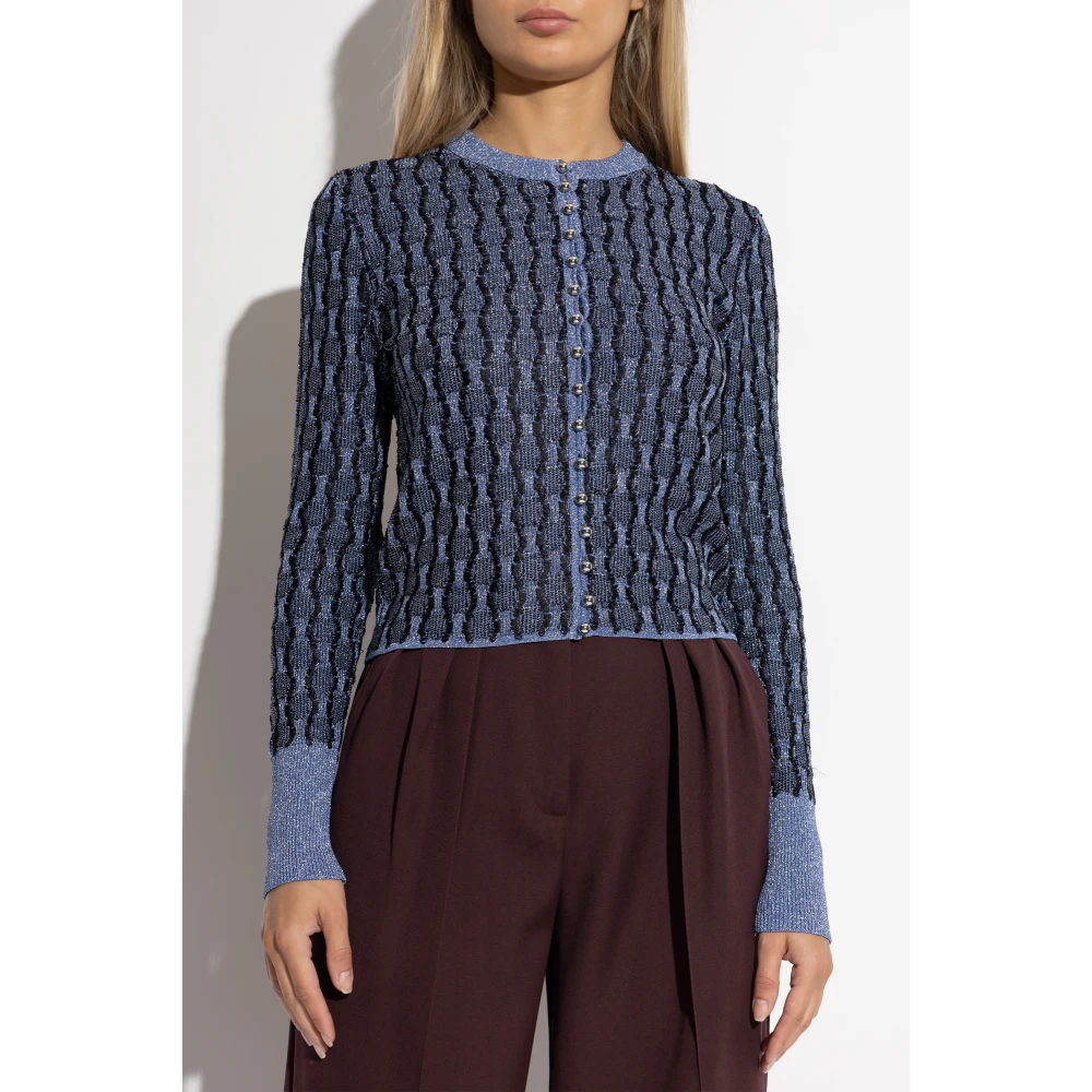 Lanvin Cardigan met Lurex-draad Blue Dames