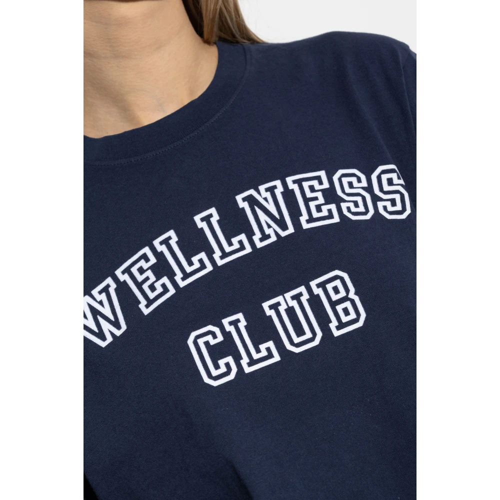 Sporty & Rich T-shirt met logo Blue Dames