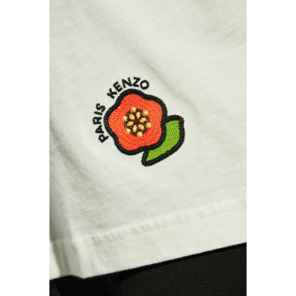 Kenzo T-shirt met geborduurd logo White Heren