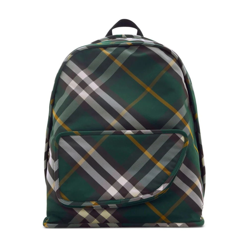 Burberry Men's Green Ivy Checkered Backpack