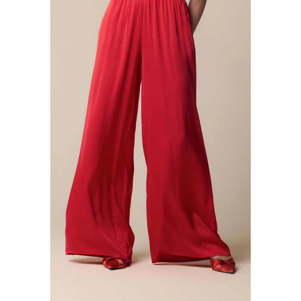 Kocca Wijde Crimson Rode Broek Red Dames