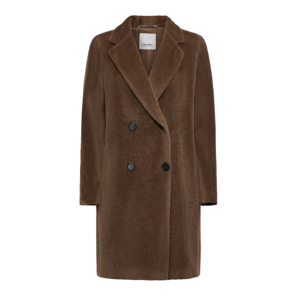 Max Mara Kameel Roseto Jas met Kimono Mouwen Brown Dames
