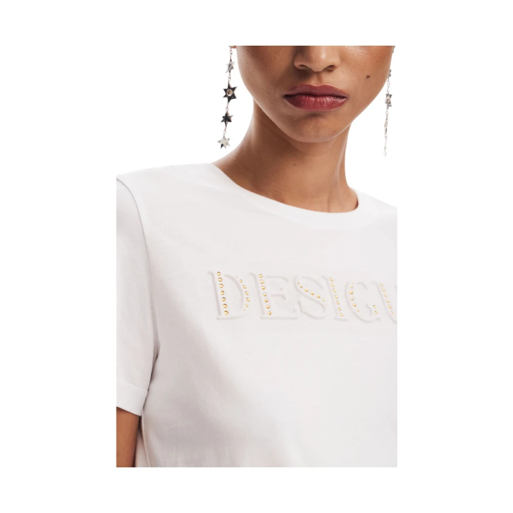 Desigual Korte Mouw T-shirt White Dames