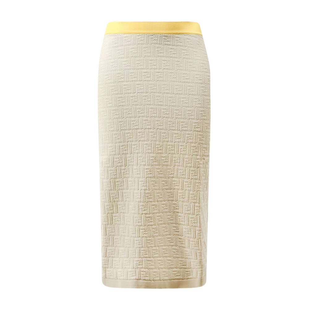 Fendi Beige Midi Skirts, Female, Xs, Skirt