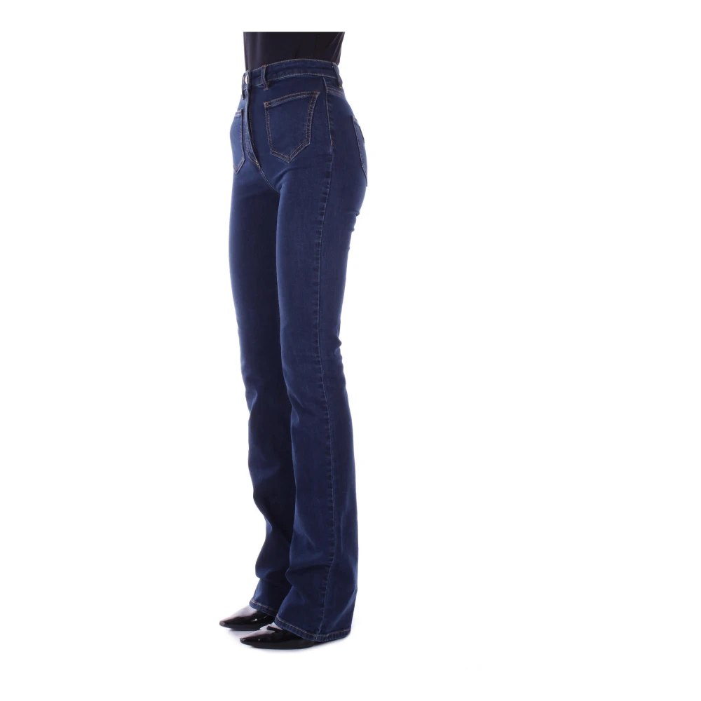 Elisabetta Franchi Blauwe Skinny Jeans met Ritssluiting Blue Dames