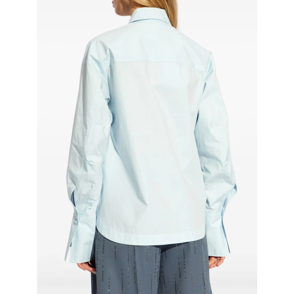 The Attico Blauwe parachute stof overhemd Blue Dames