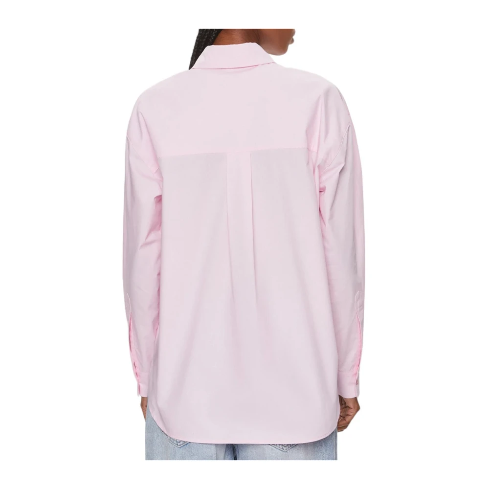 pinko Geborduurde Poplin Overhemd Bridport Pink Dames