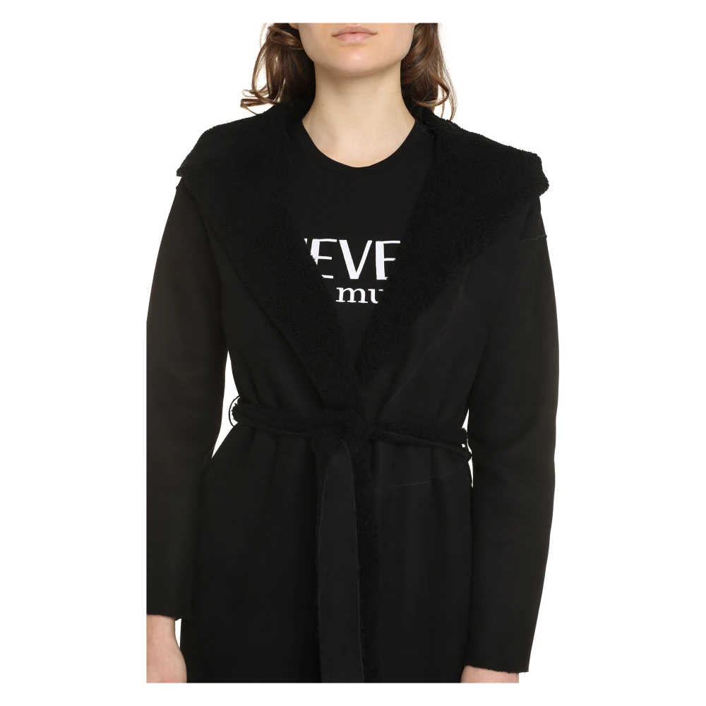 Salvatore Santoro Suede Shearling Jas Black Dames