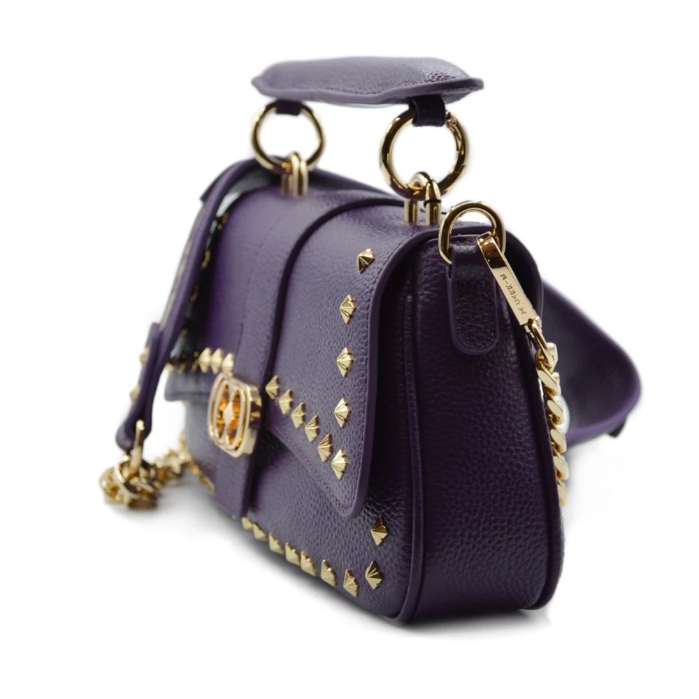 La Carrie Stijlvolle leren handtas met iconische details Purple Dames