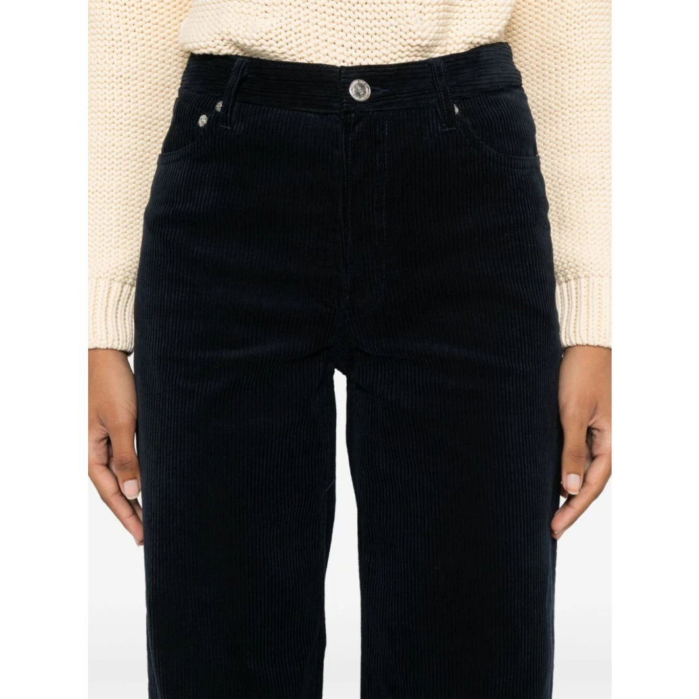 A.p.c. Wijde Corduroy Broek in Tabaksbruin Blue Dames