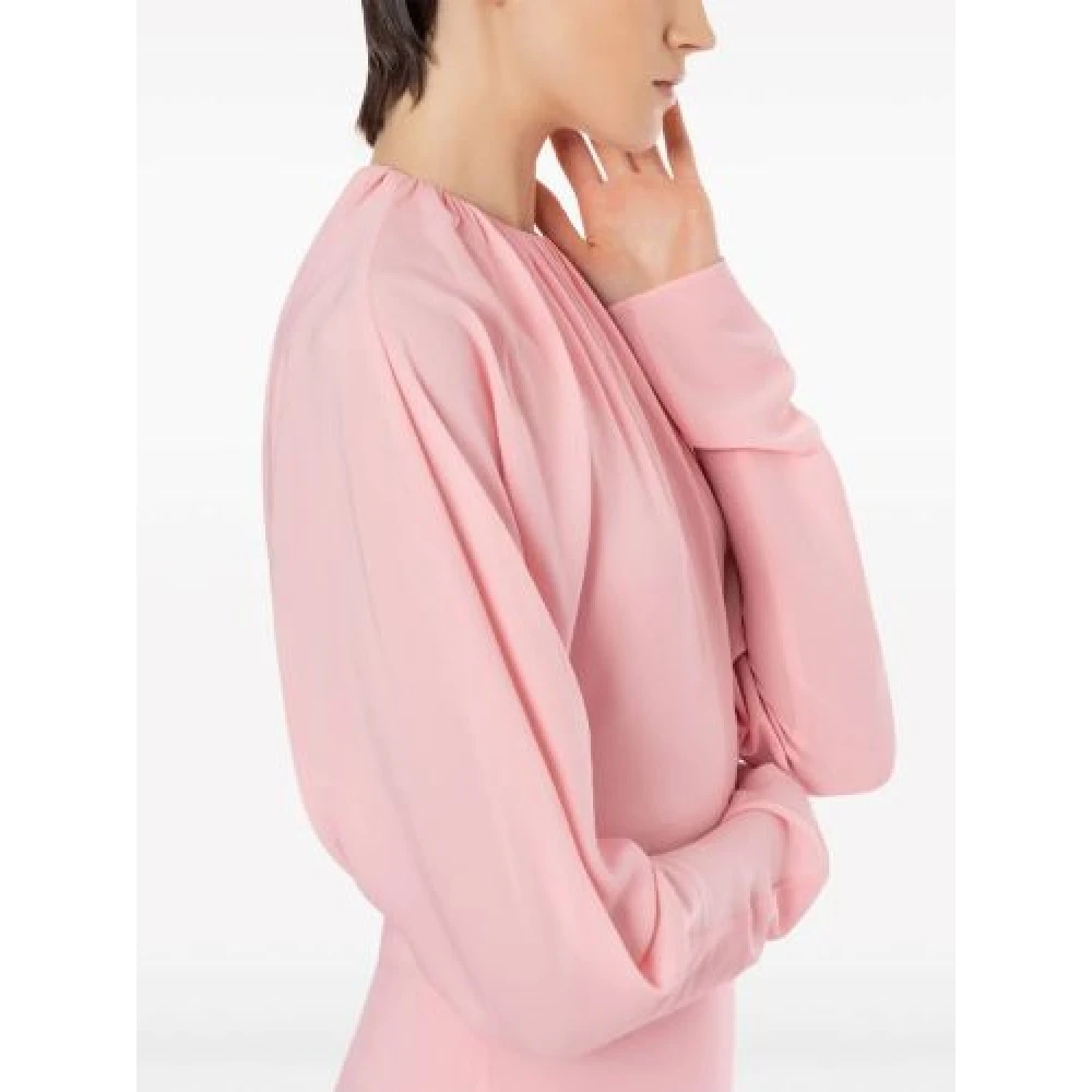 Philosophy di Lorenzo Serafini Roze Georgette Stretch Maxi Jurk Pink Dames