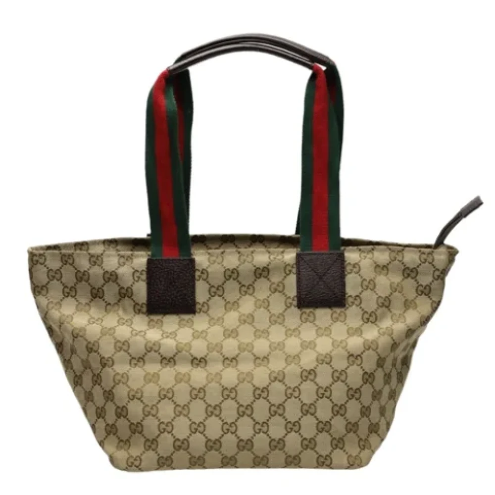 Gucci Vintage Pre-owned Fabric gucci-bags Beige Dames