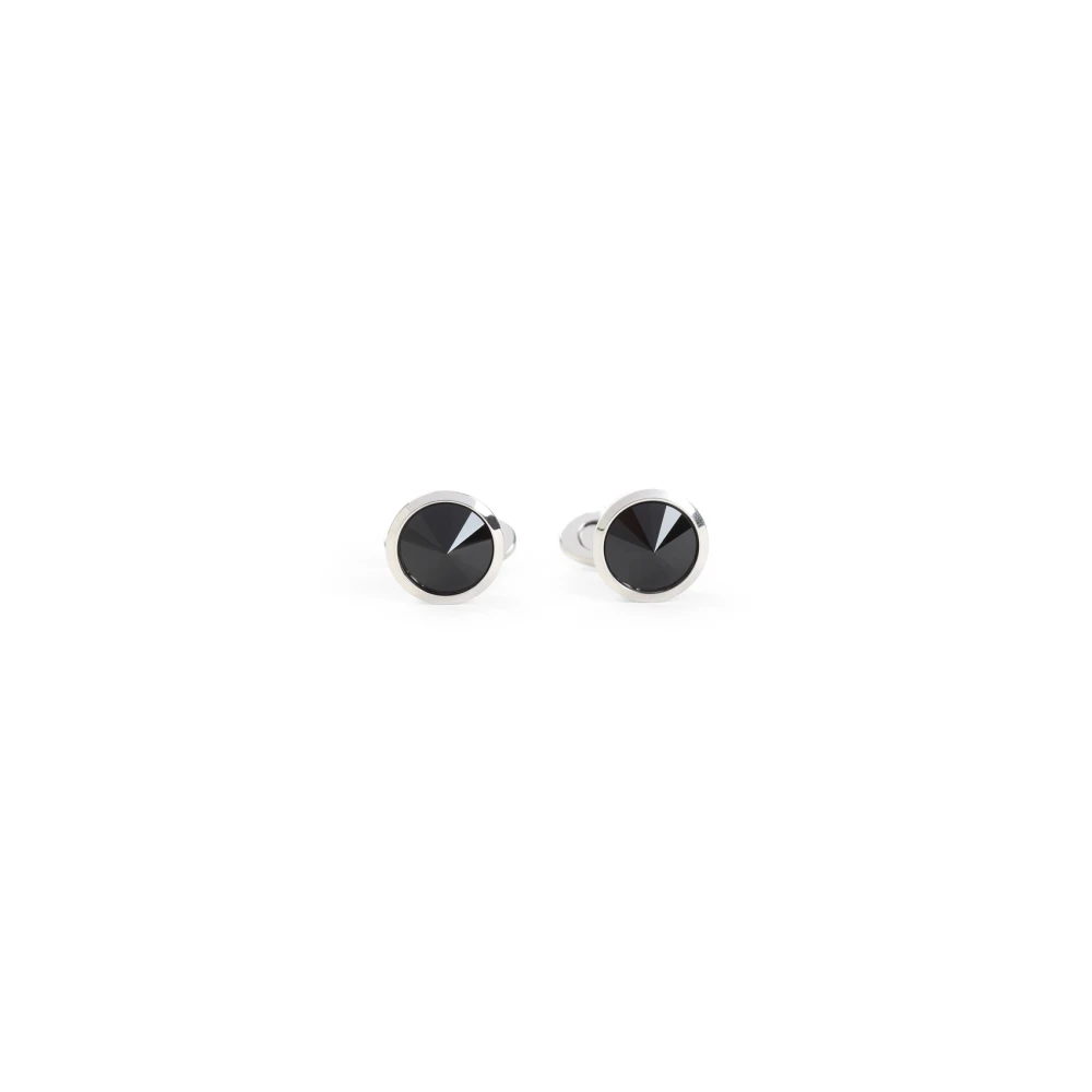 Giorgio Armani Zwarte Manchetknoop Stijlvol Accessoire Black Heren