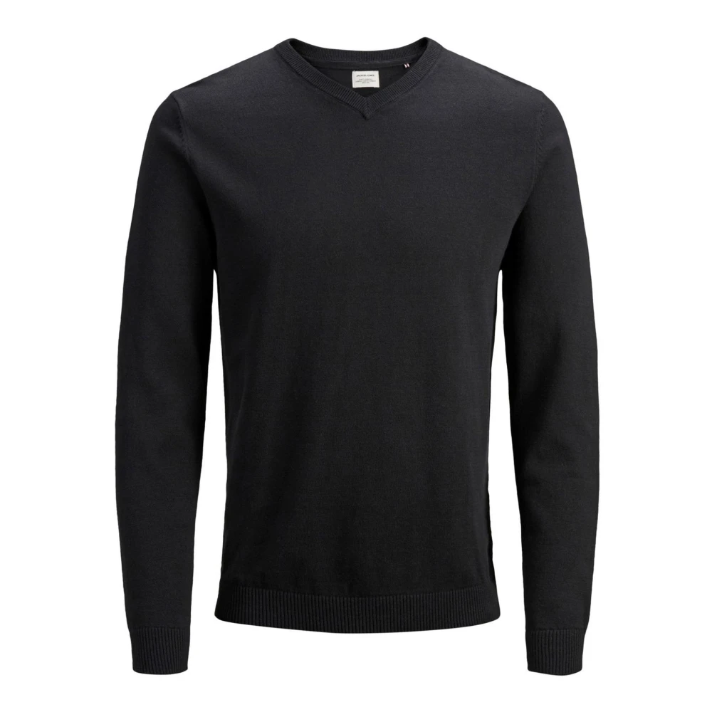 Jack & Jones Men's Black V-Neck Knitwear,, V-Neck Knitwear Small