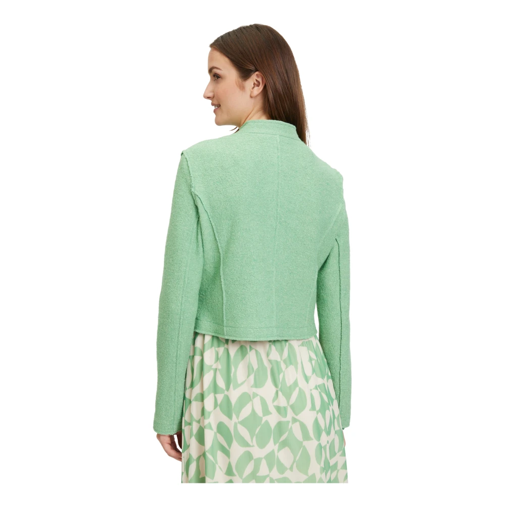 Betty & Co Chique Bikerjack met Opstaande Kraag Green Dames