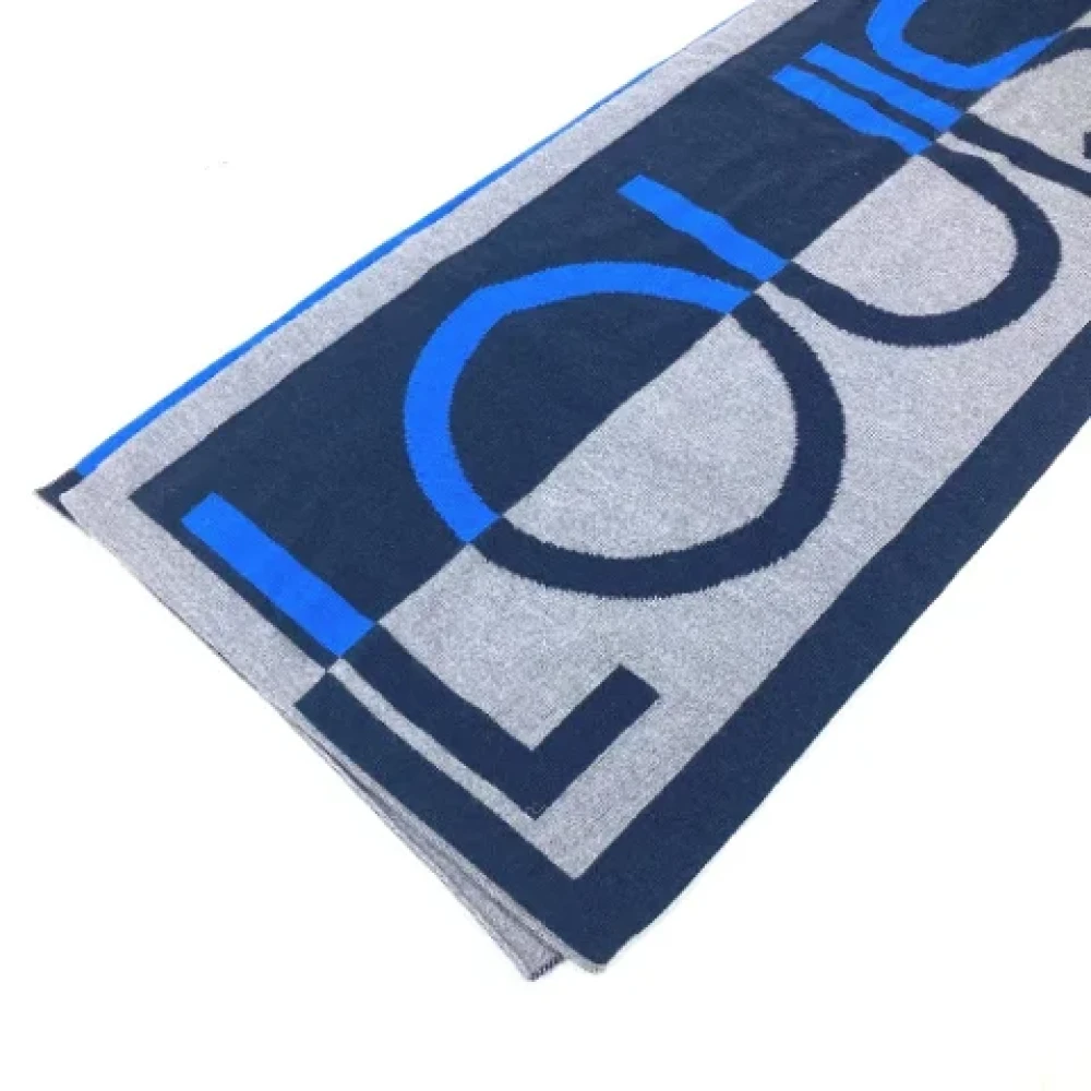 Louis Vuitton Vintage Pre-owned Wool scarves Blue Dames