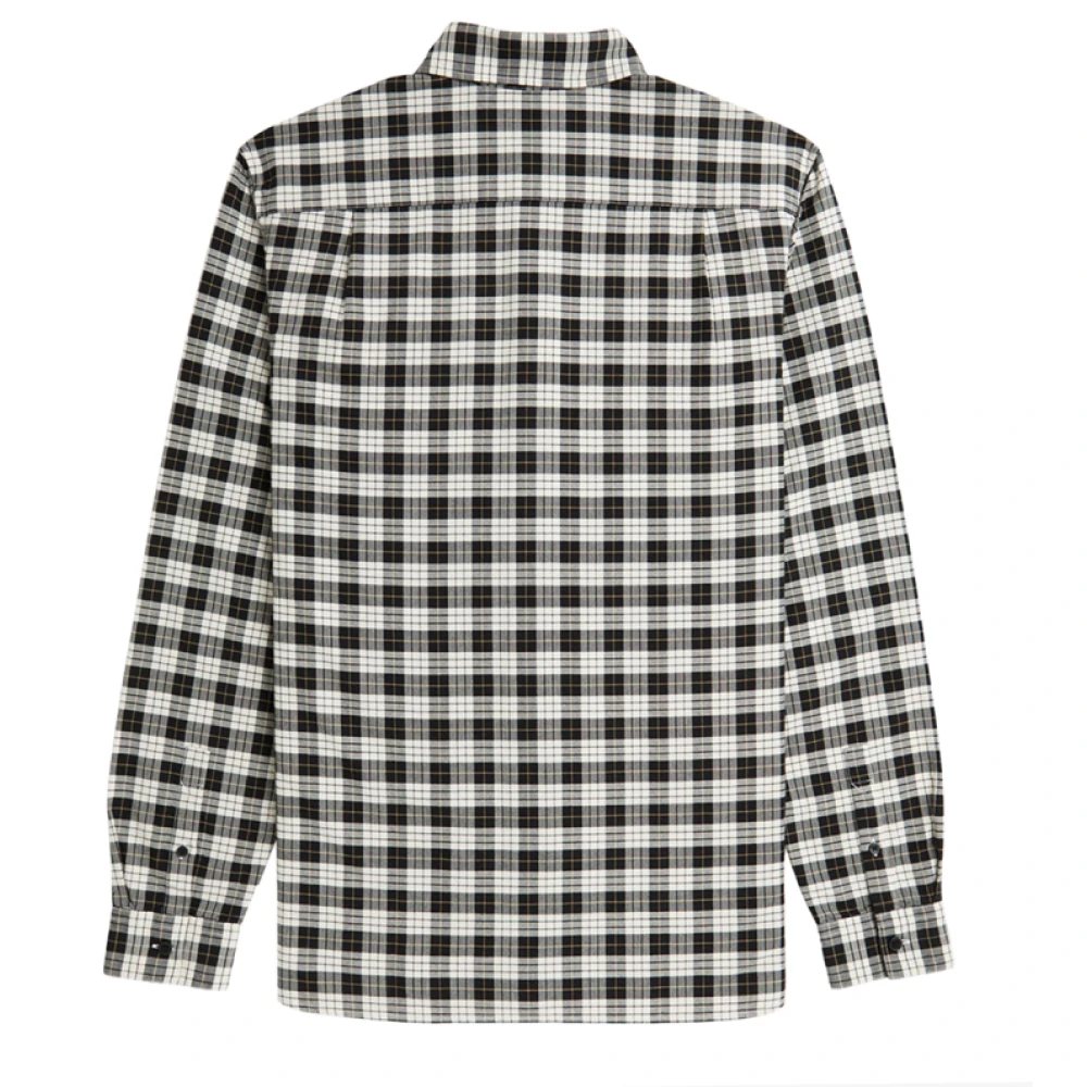 Fred Perry Tartan Oxford Overhemd in Ecru Black Heren