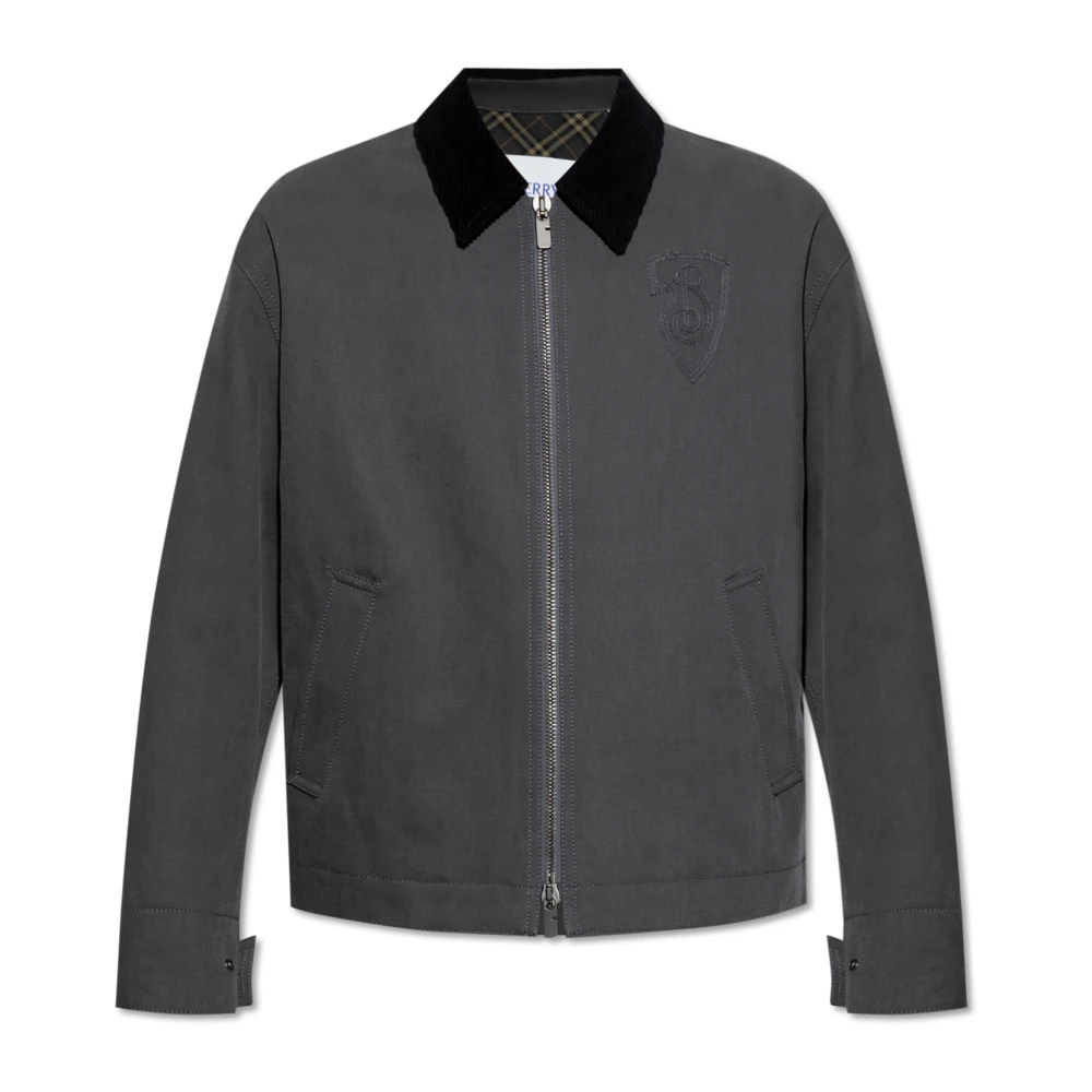 Burberry Canvasjas Corduroy Kraag Klassieke Stijl Green Heren