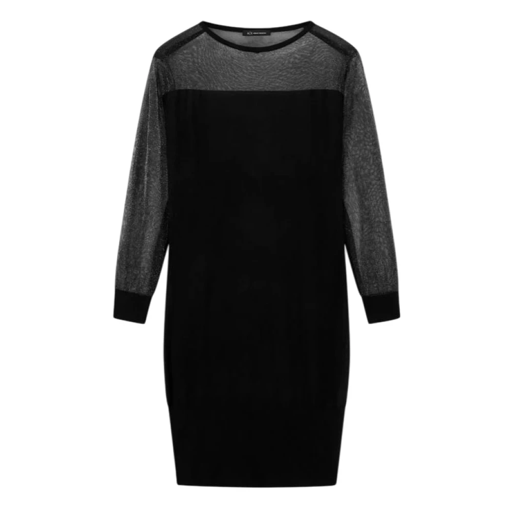 Armani Exchange Damen Schwarz Kleider, K, Mgröße: