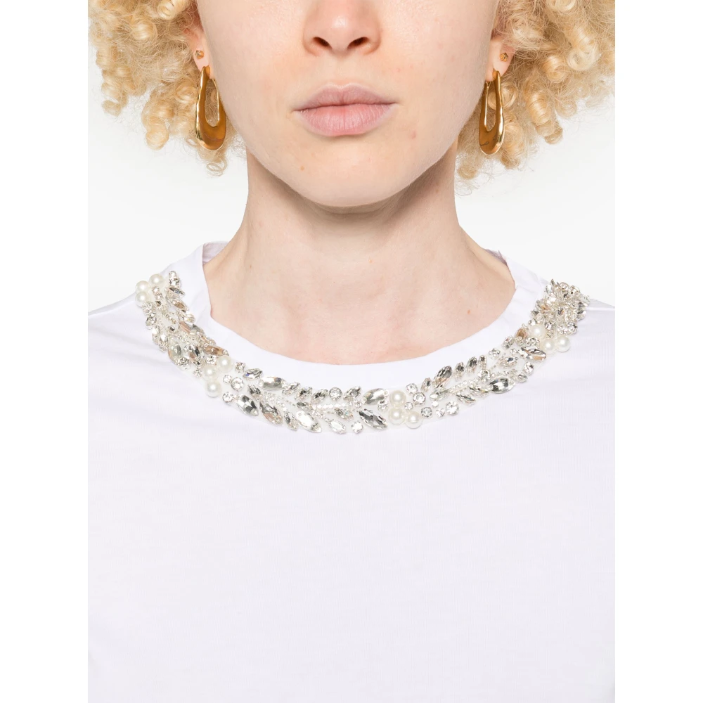 Ermanno Scervino Witte T-shirt met korte mouwen White Dames