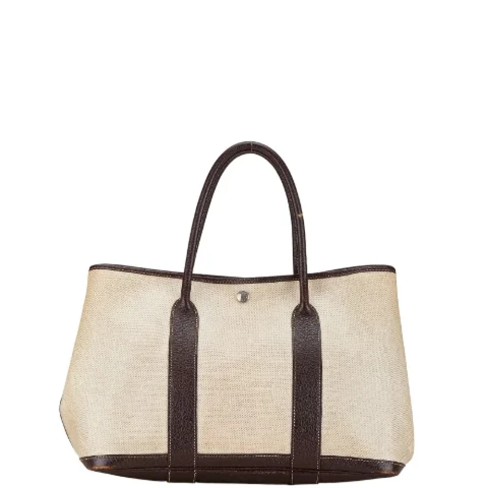 Hermès Vintage Pre-owned Canvas handbags Beige Dames