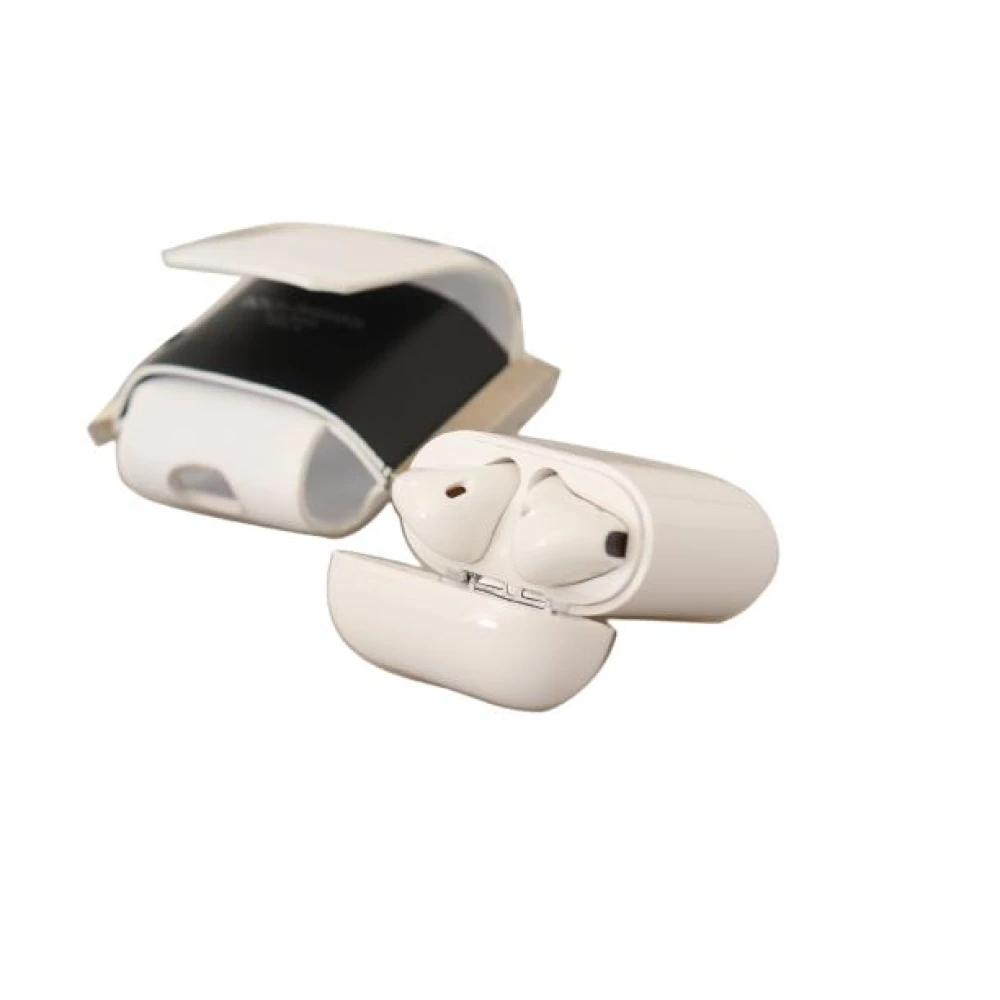 Dolce & Gabbana Stijlvolle Leren Airpods Hoes Black Dames