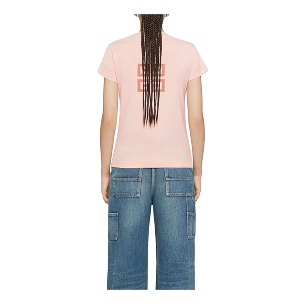 Givenchy Roze Slim 4G T-Shirt Pink Dames