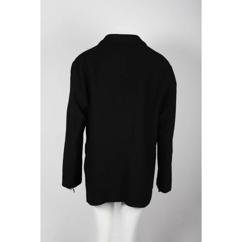 Armani Pre-owned Wool outerwear Black Heren