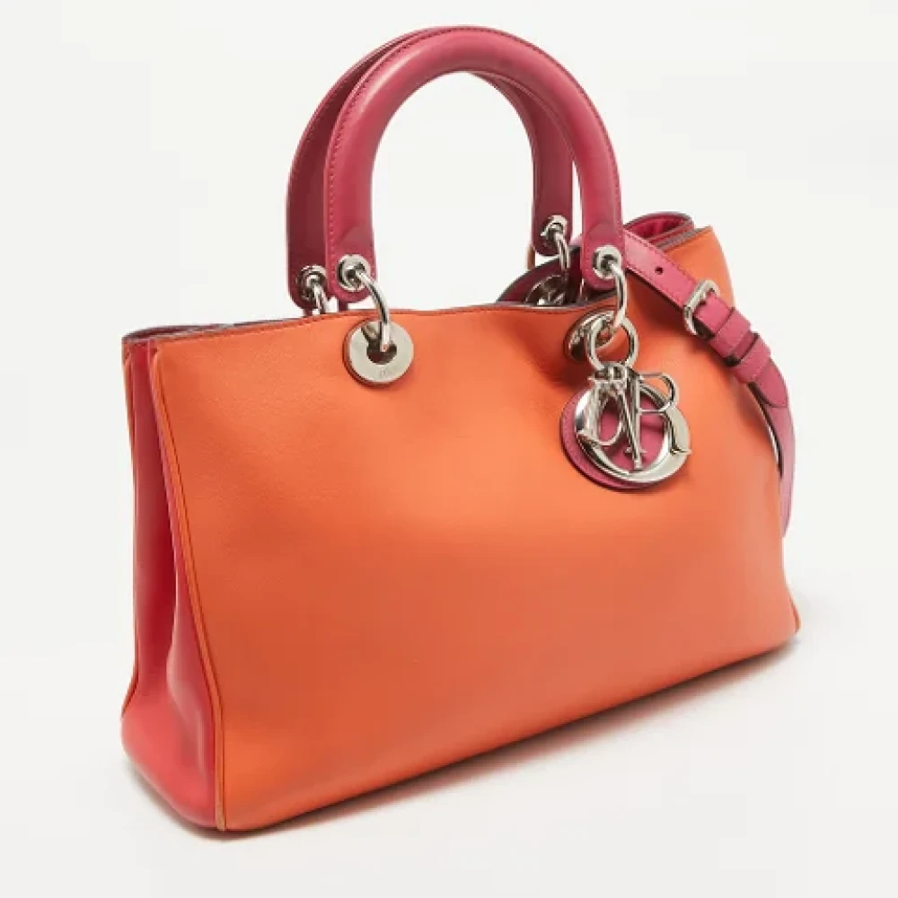 Dior Vintage Pre-owned Leather totes Orange Dames