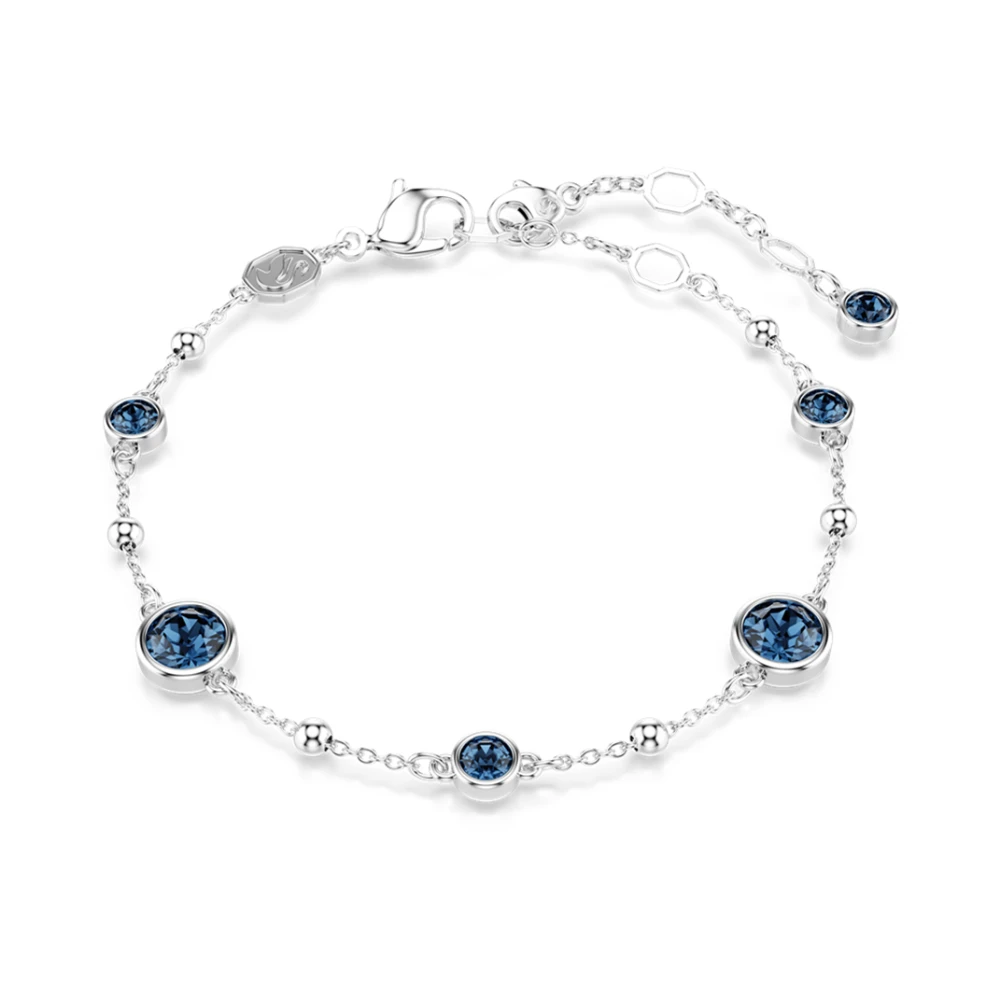 Swarovski Elegante Pulsera De Cristal En Azul Accessories Mujer Gris  Elegante Pulsera De Cristal En Azul