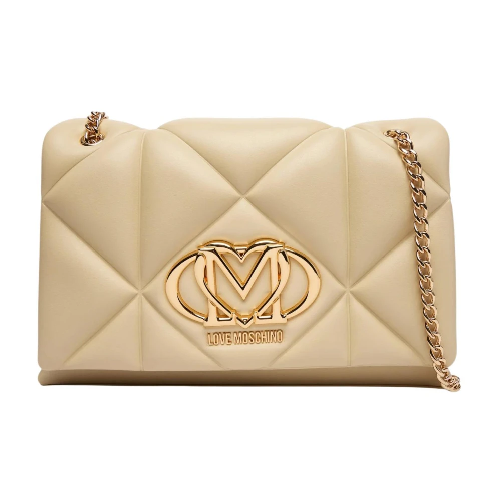 Love Moschino Women's Beige Quilted Shoulder Bag