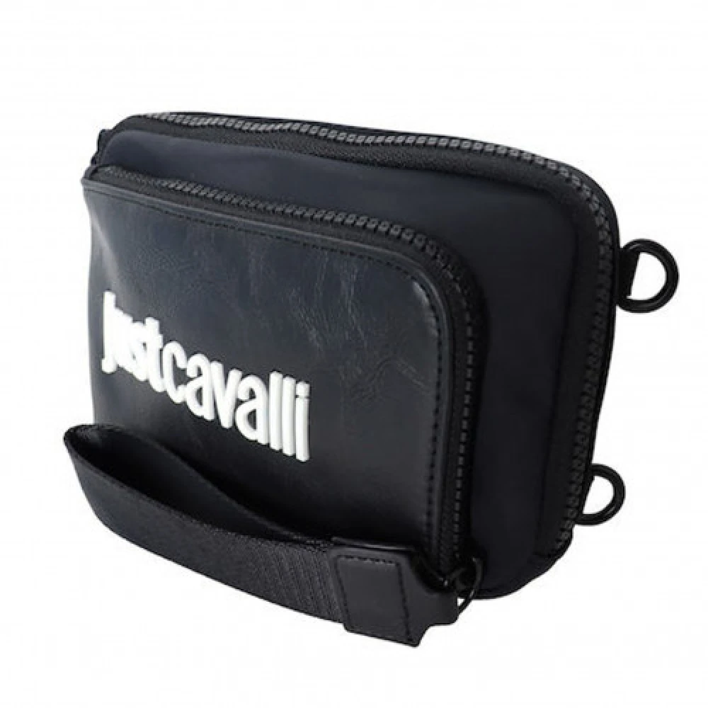 Just Cavalli Heren Zwarte Schoudertas van Kunstleer Black Heren
