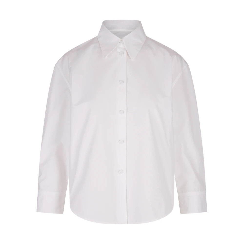 Jil Sander Witte Katoenen Poplin Cropshirt White Dames