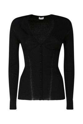 gilet-noir-en-soie-cotelee-a-col-en-v