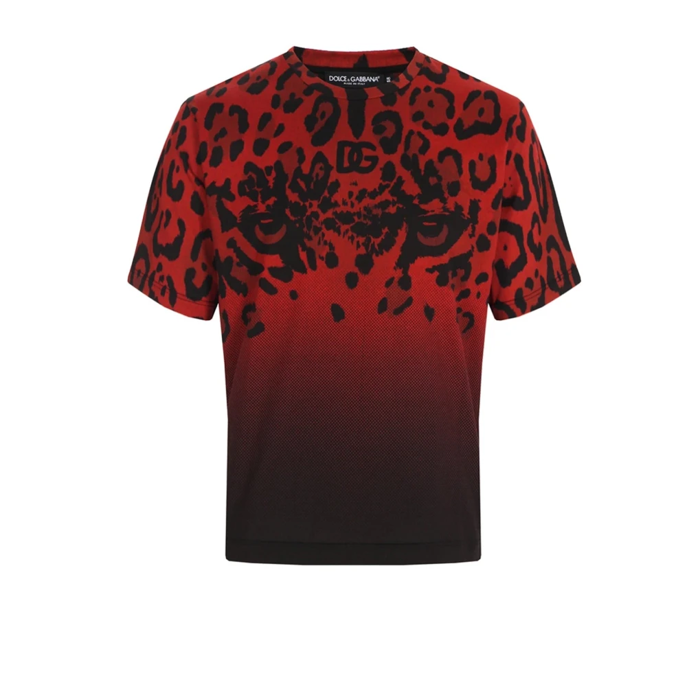 Dolce & Gabbana Rode Katoenen T-Shirt Ss22 Red Heren