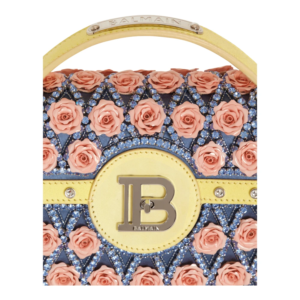 Balmain B-Buzz Dynasty tas geborduurd met ruit en rozen Multicolor Dames