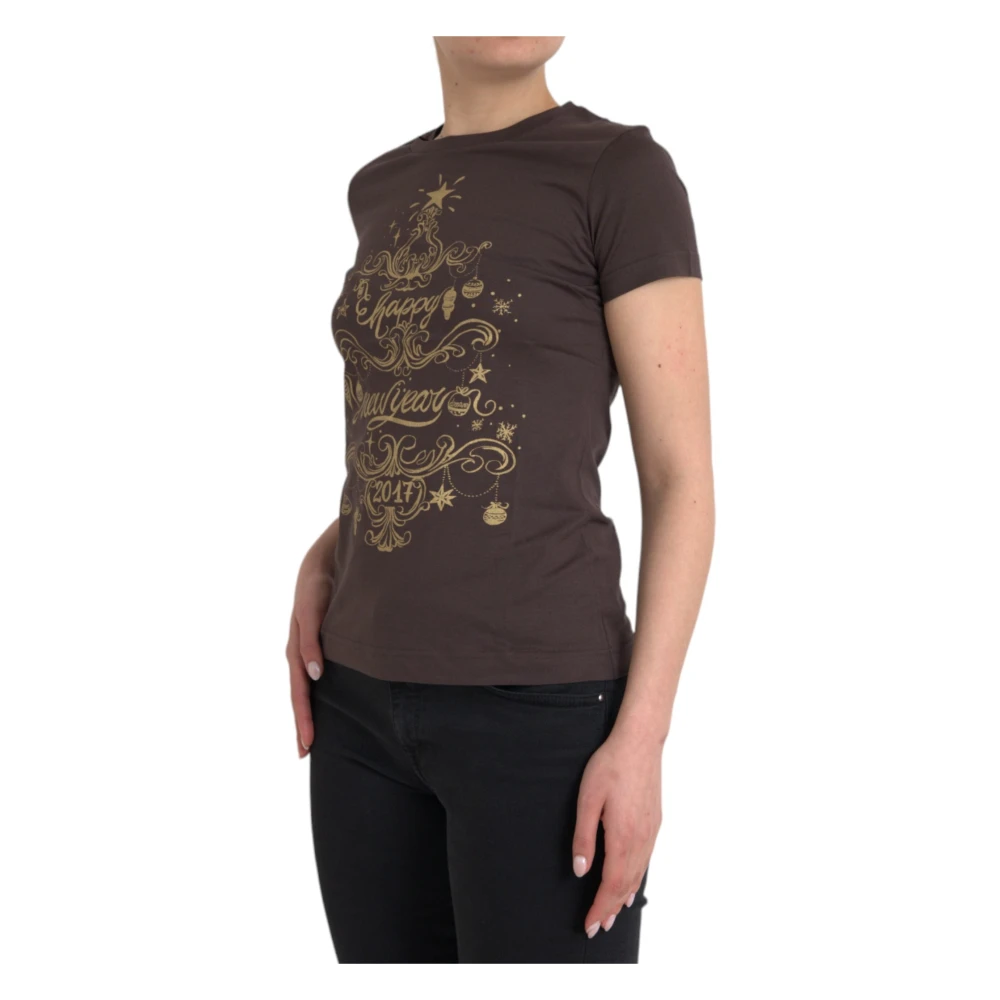 Dolce & Gabbana Bruin Grafisch Print T-shirt 2017 Brown Dames