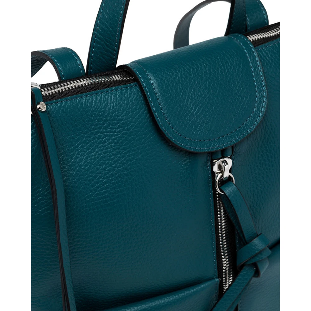 Gianni Chiarini Groene leren rugzak met ritssluiting Green Dames