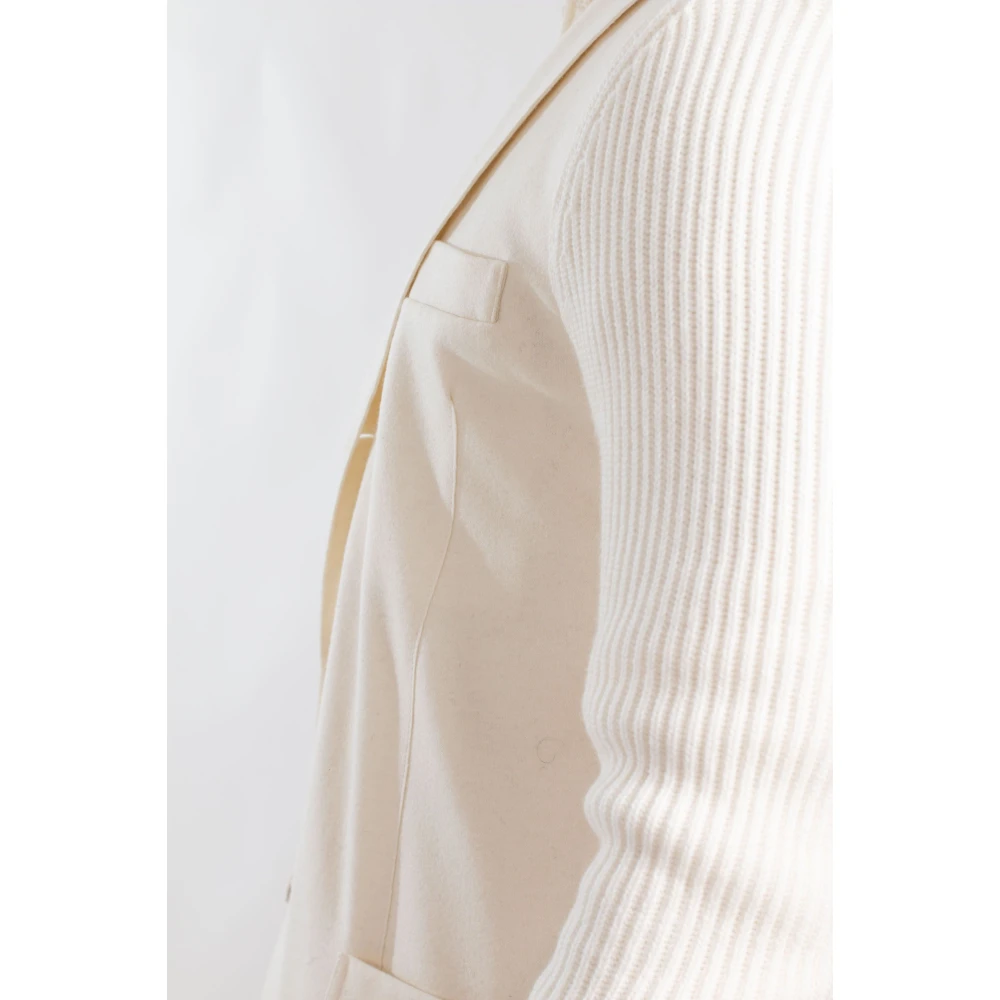 Eleventy Ribbed Sleeves Layered Blazer White Heren