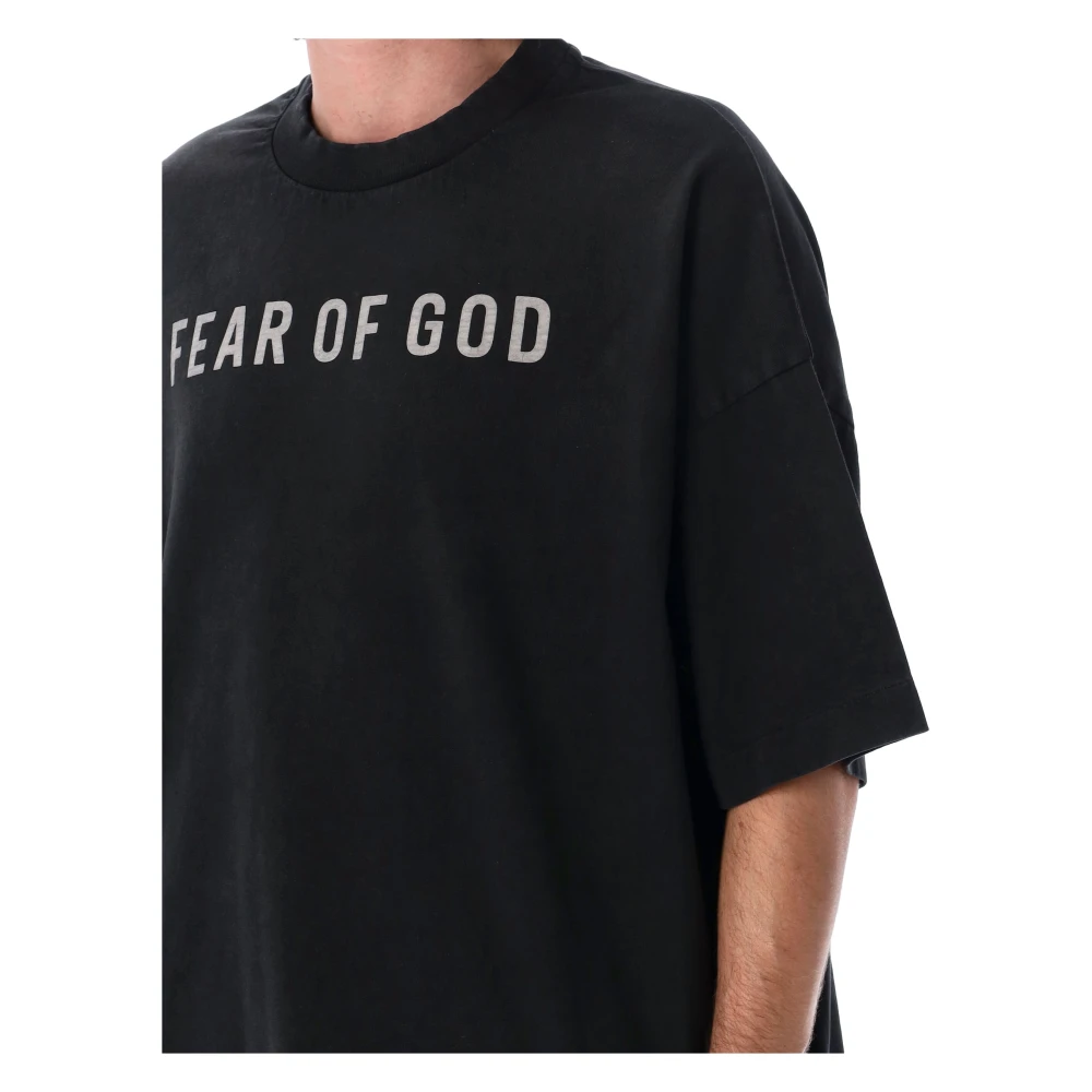 Fear Of God Zwarte Katoenen T-shirt met Iconisch Logo Black Heren