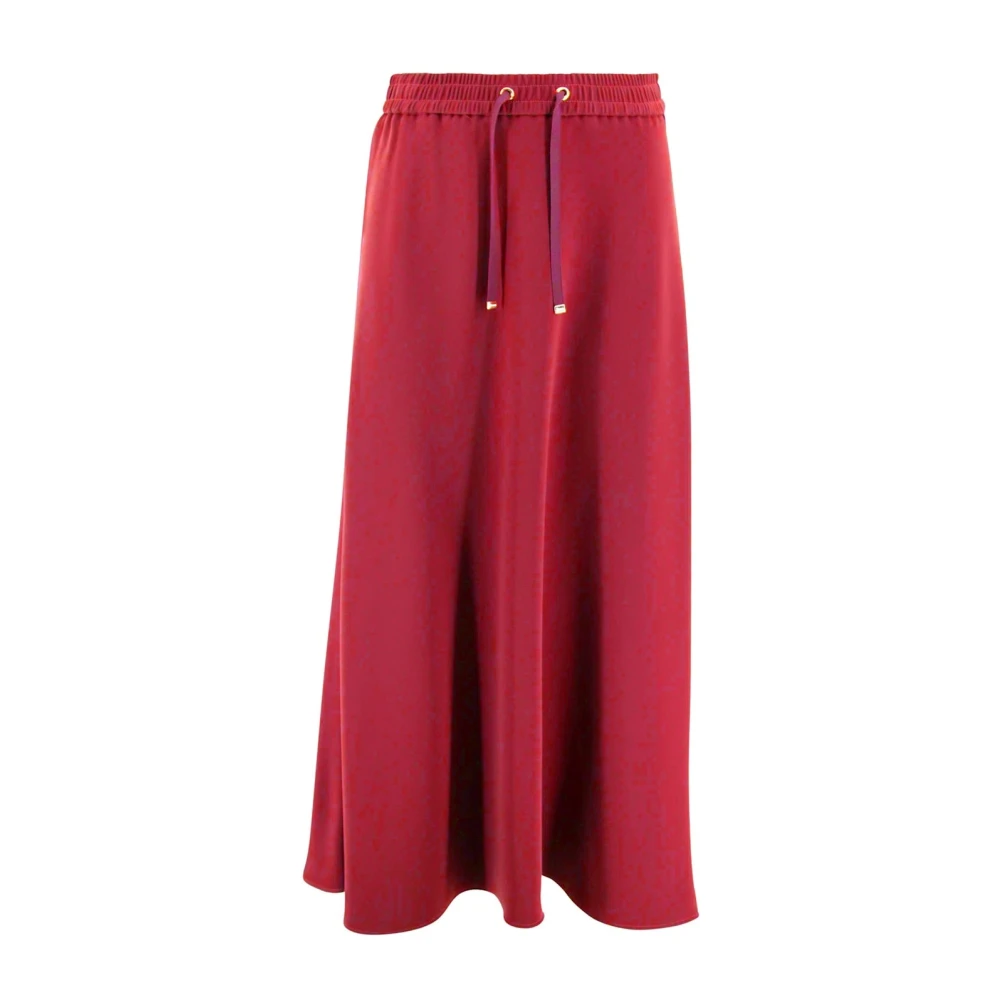 Herno Women's Red Elastic Waist Midi Skirt - Midi Skirts - M - Skirts