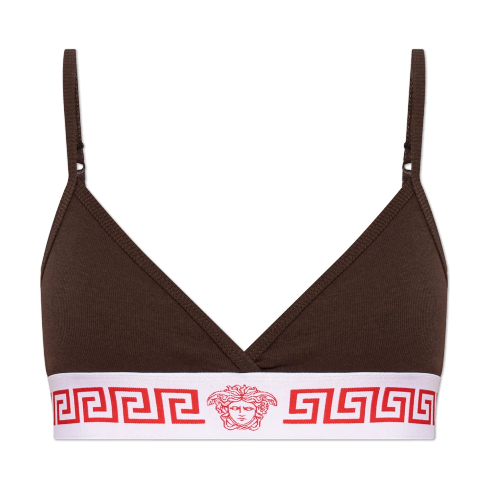 Versace Mujer Marrón - Bralette De Punto De Algodón Acanalado - Underwear - S