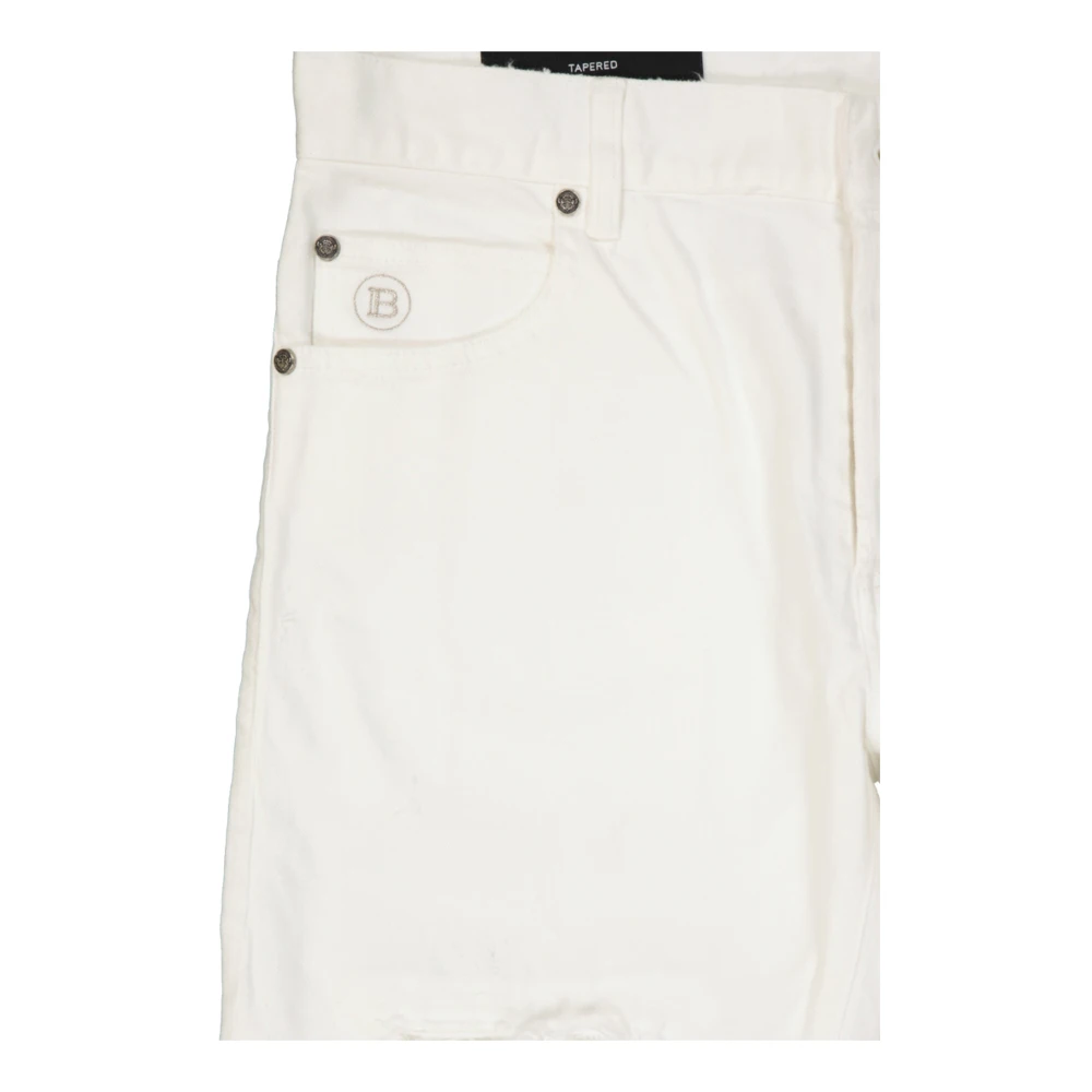 Balmain Straight Jeans White Heren