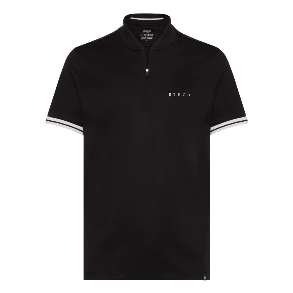 Boggi Milano Polo Shirt in hoogwaardige stof Black Heren
